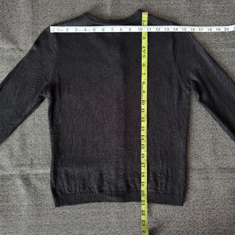 Black Silk Cashmere Cardigan E Rhinestone Monogram SP/XS - Picture 15 of 16
